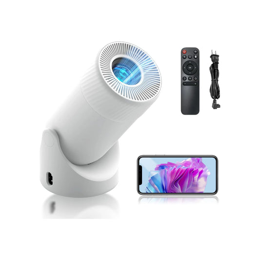 Mini Projector with WiFi and Bluetooth – Portable Full HD Projector with 4K Support & 180° Rotation