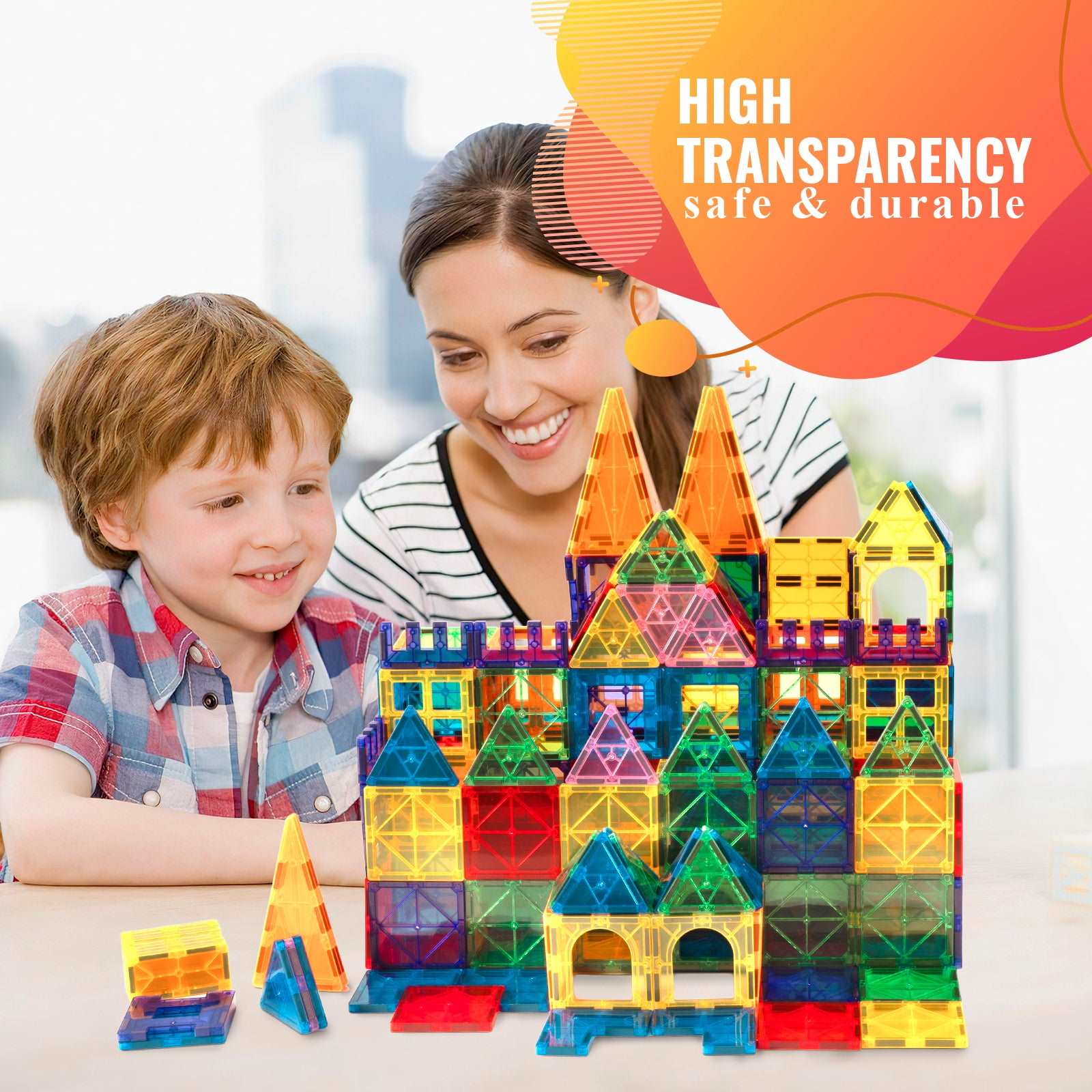 Magnetic 100-Piece  Construction Set, Montessori Toys Building Toys in Classroom Kids Toys