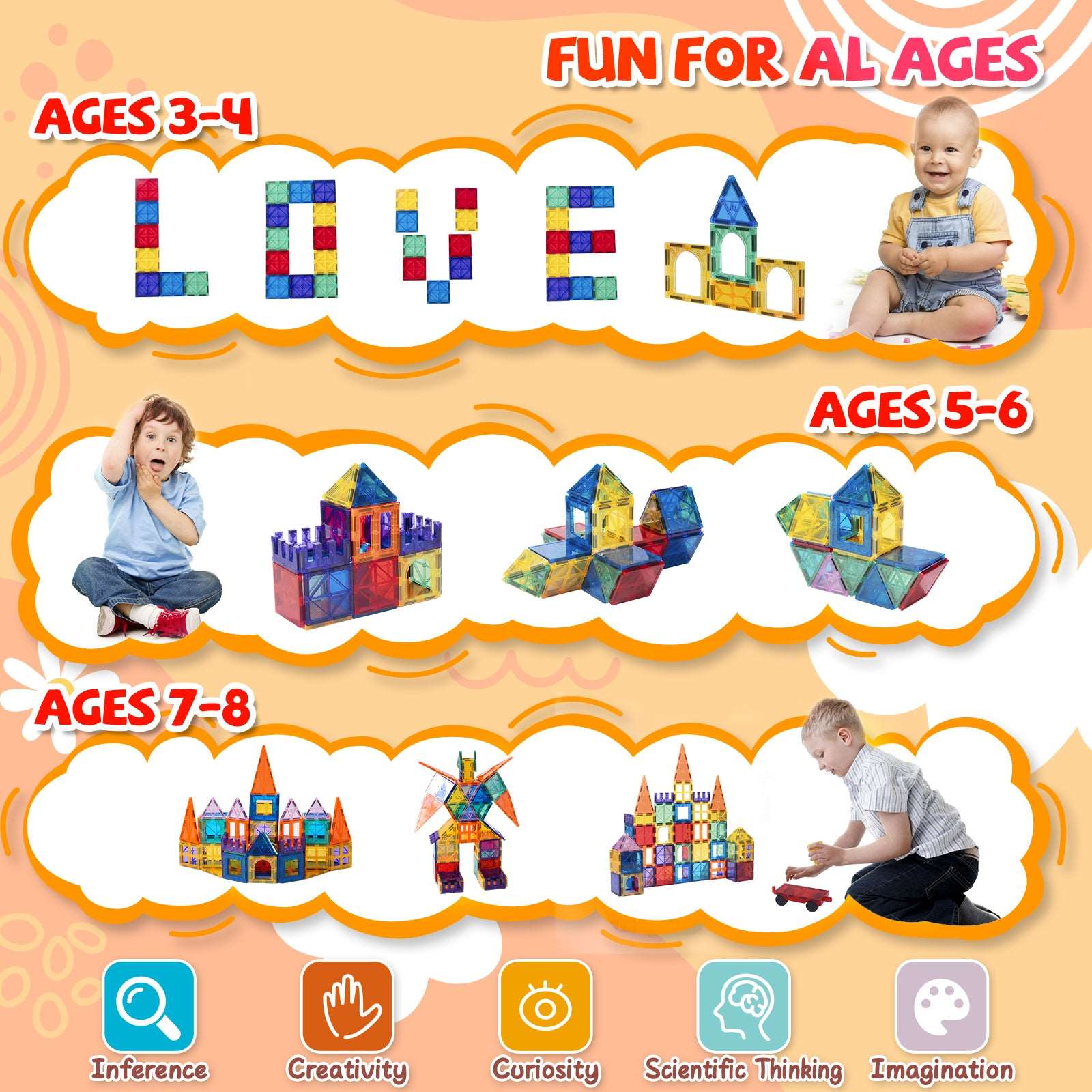 Magnetic 100-Piece  Construction Set, Montessori Toys Building Toys in Classroom Kids Toys